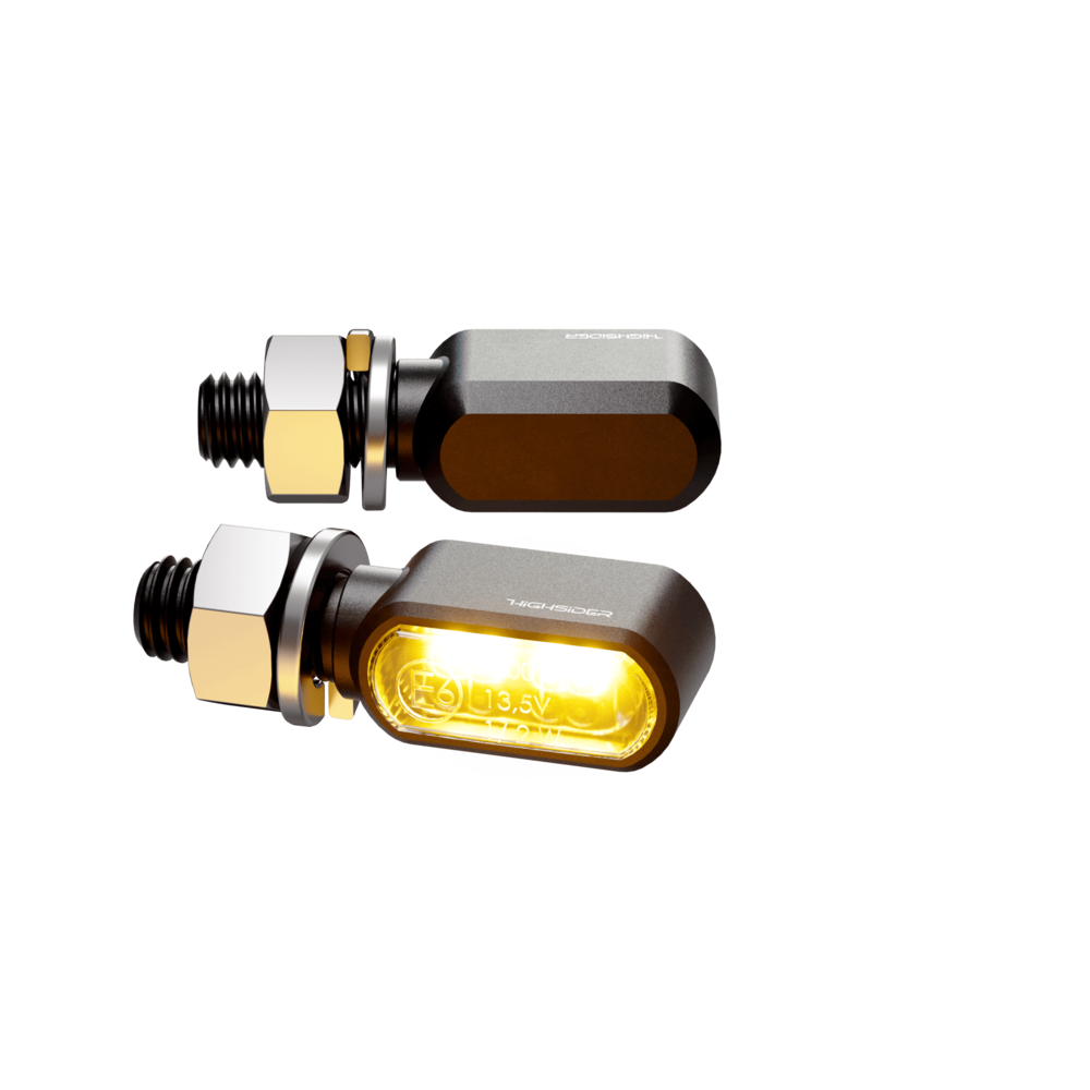 HIGHSIDER CNC INDICADORES LED LITTLE BRONX, negro, vidrio teñido, E-aprobado, par