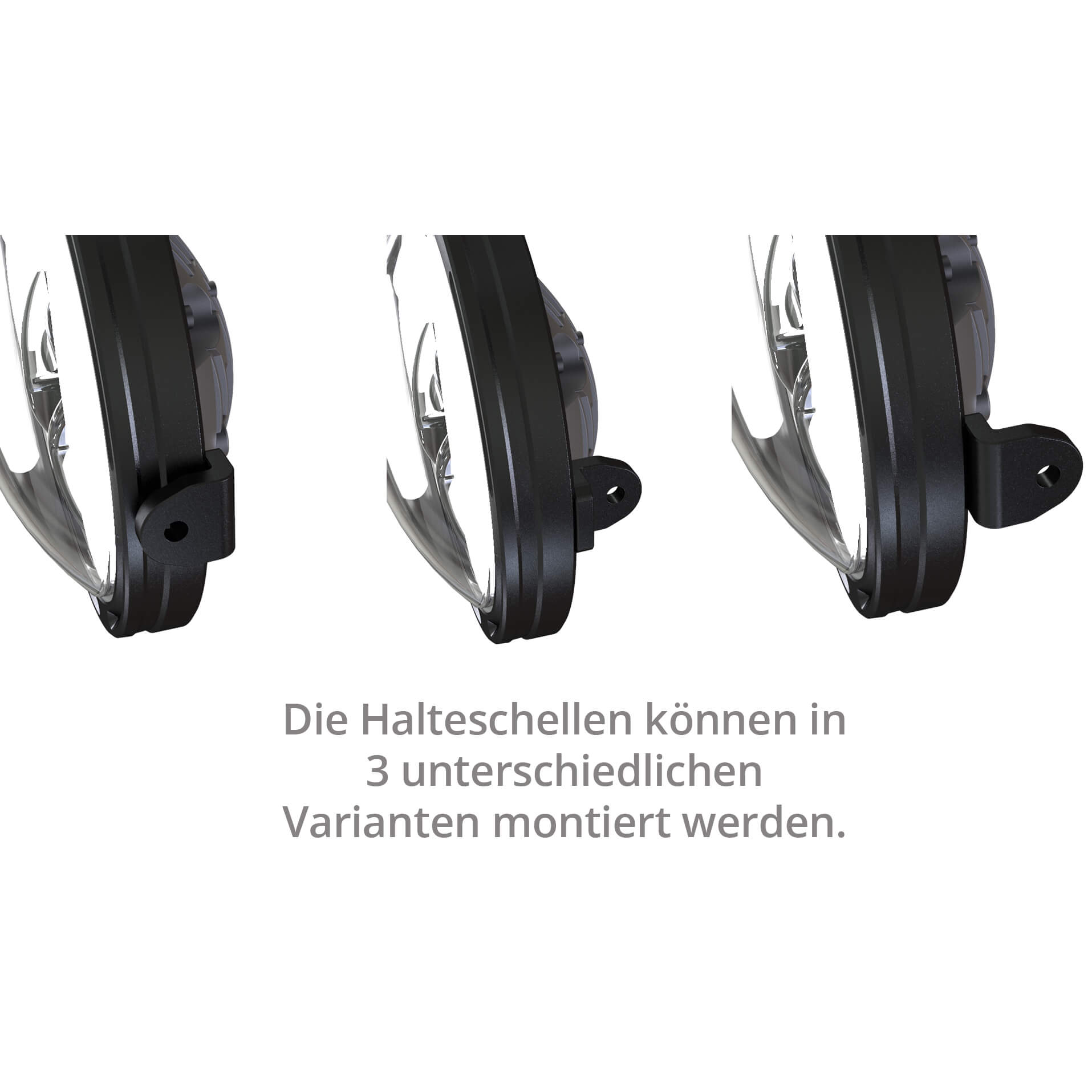 HIGHSIDER 7 inch LED main headlight FRAME-R1 type 8, black, lateral mounting, black