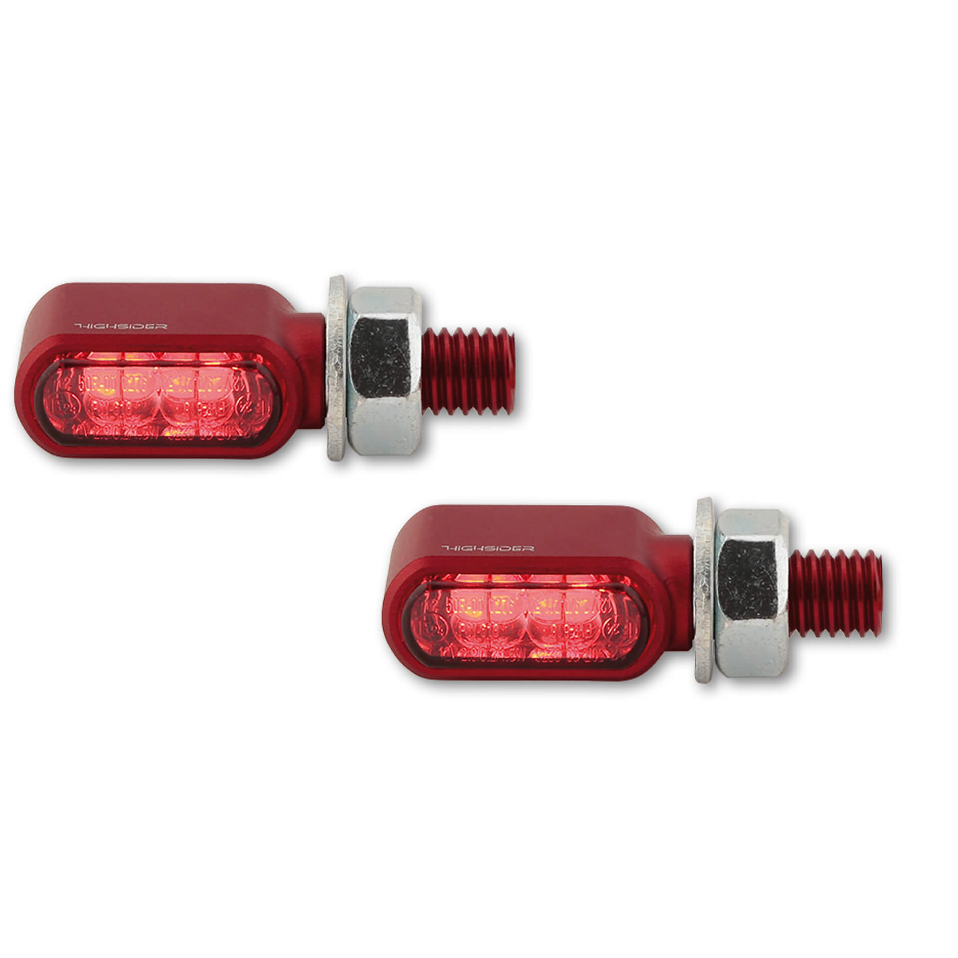 HIGHSIDER CNC LED tail-, brake light, turn signal LITTLE BRONX, red, tinted, E-approved, pair, red