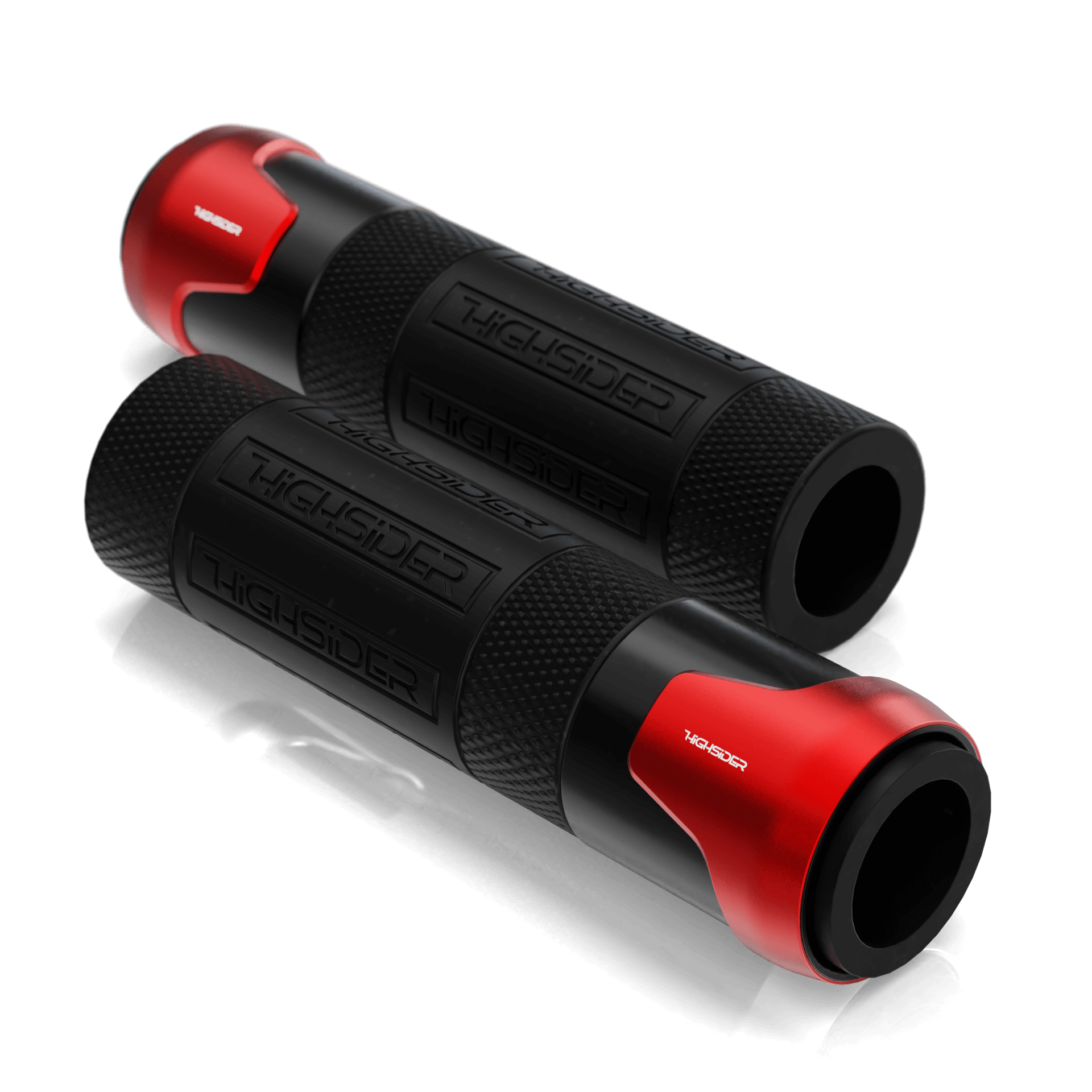 HIGHSIDER AKRON poignée de guidon caoutchouc, 7/8 pouces (22,2 mm), 132 mm, rouge