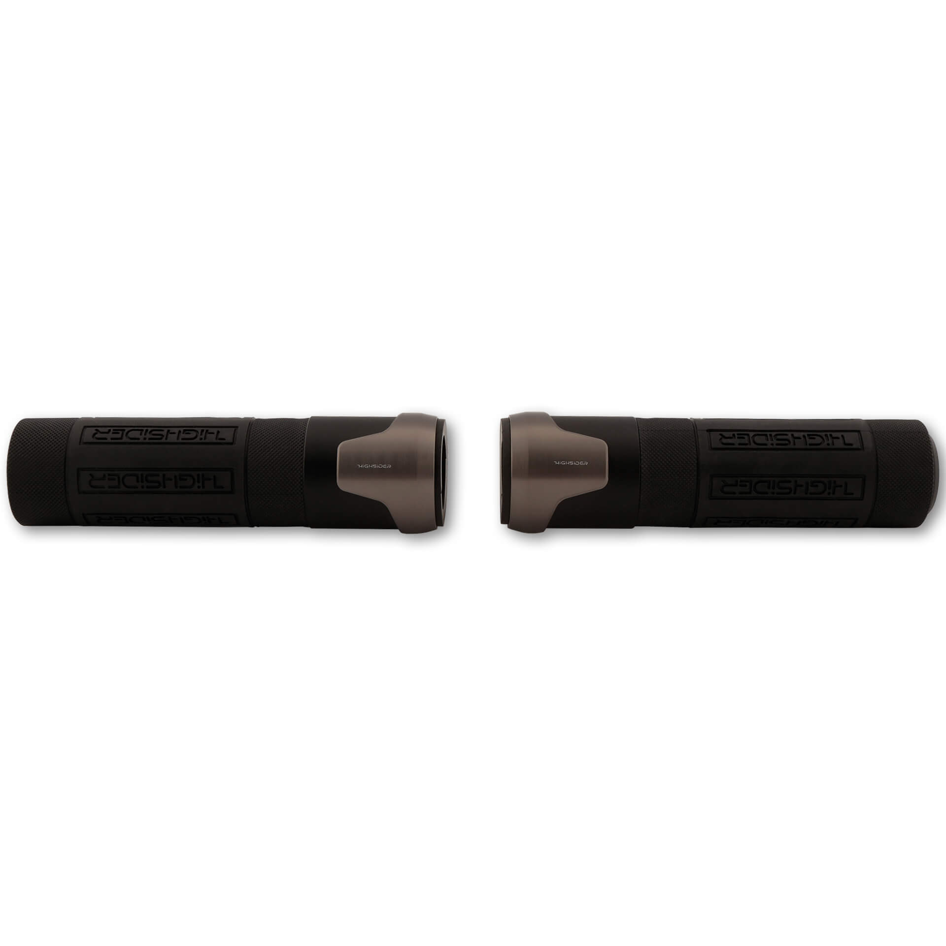 HIGHSIDER AKRON handlebar grip rubber, 7/8 inch (22.2 mm), 132 mm, titanium, silver, silver