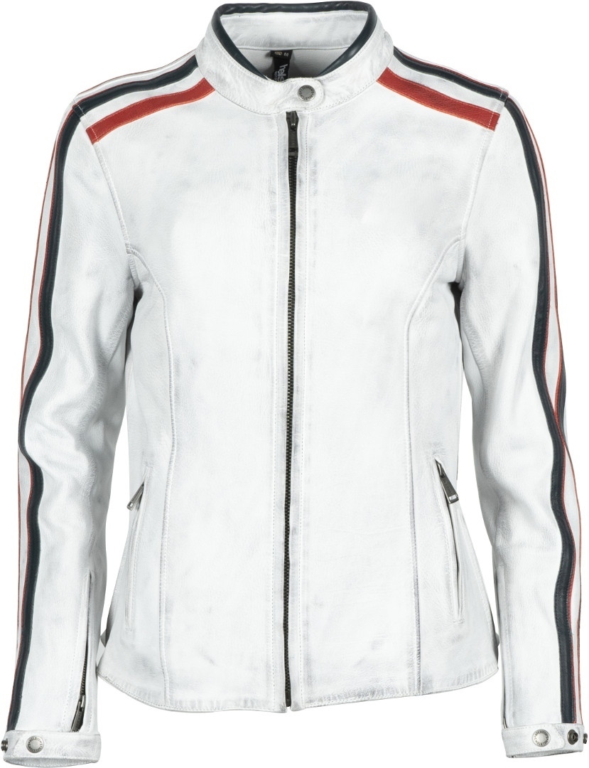 Helstons Jade Ladies Motorcycle Leather Jacket, white, Size XL for Women, white, Size XL for Women