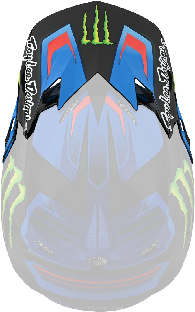 Troy Lee Designs SE4 Flash Monster Helmet Peak, black-blue, black-blue, Size One Size