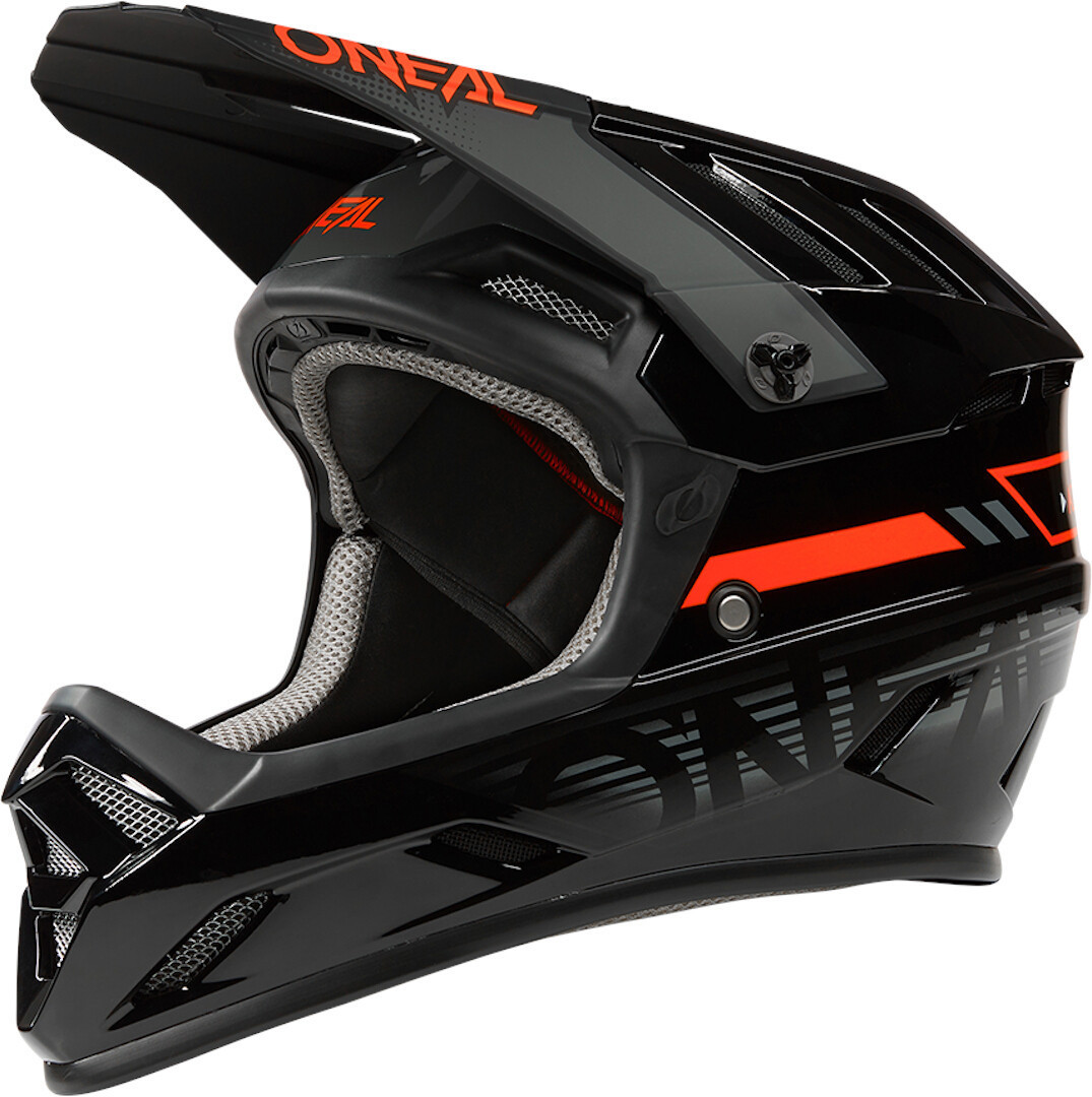 Oneal Backflip Eclipse Casco Downhill, nero-grigio-rosso, dimensione XS