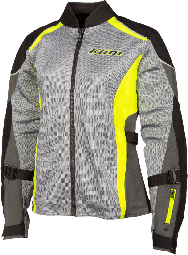 Klim Avalon Motorcycle Textile Jacket, grey-yellow, Size L for Women, grey-yellow, Size L for Women
