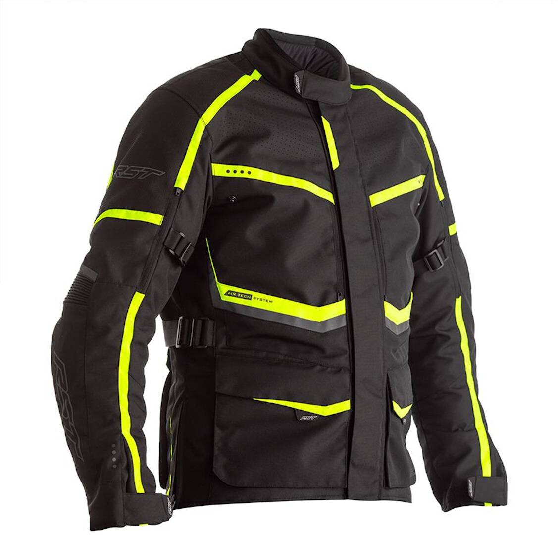RST Maverick Ladies Motorcycle Textile Jacket, black-yellow, Size M for Women, black-yellow, Size M for Women