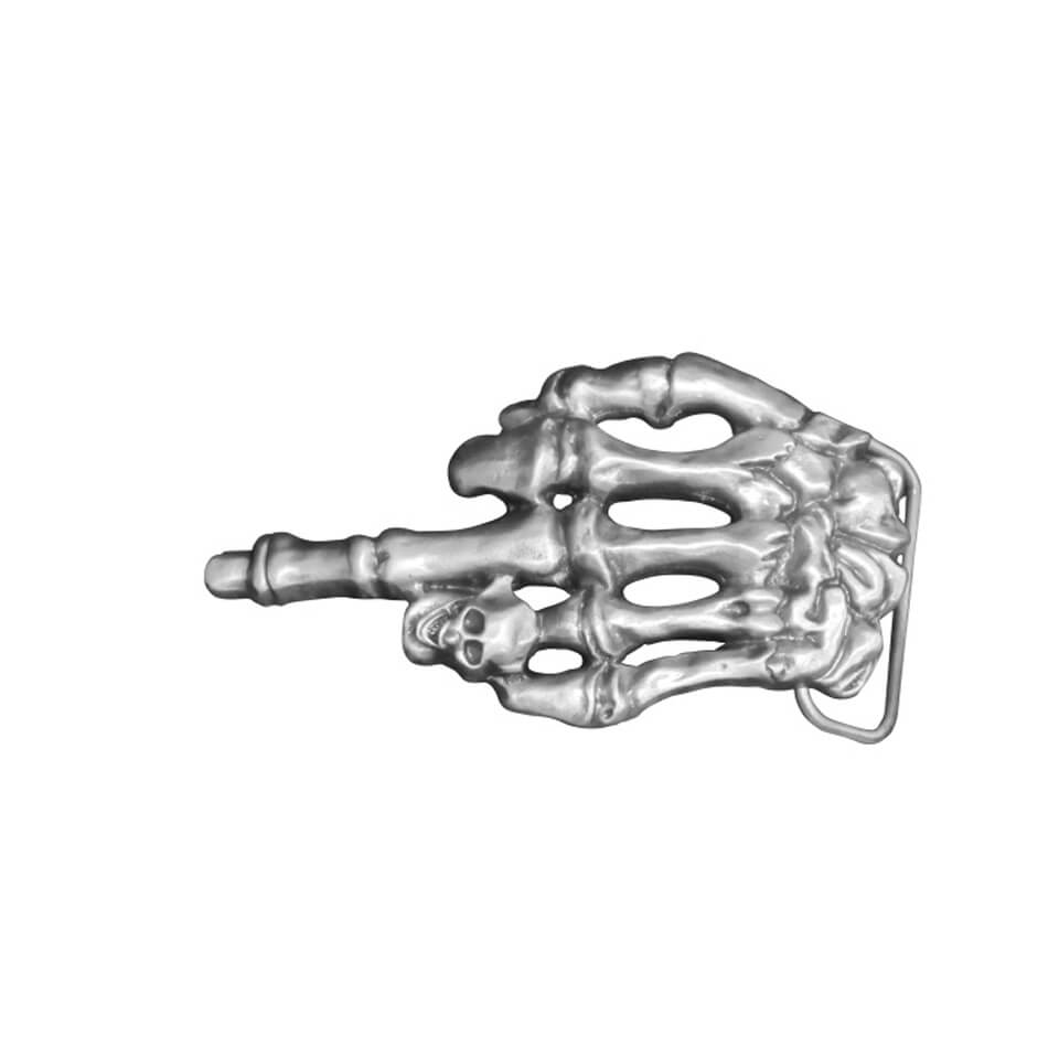 MAIN de squelette de boucle de ceinture DE FAUCON D’AUTOROUTE, argent