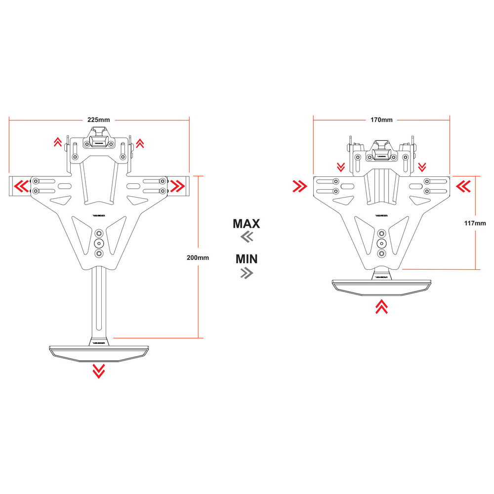 ハイサイダー AKRON-RS PRO ホンダ CB 1000 R 18-20、ナンバープレート照明を含む