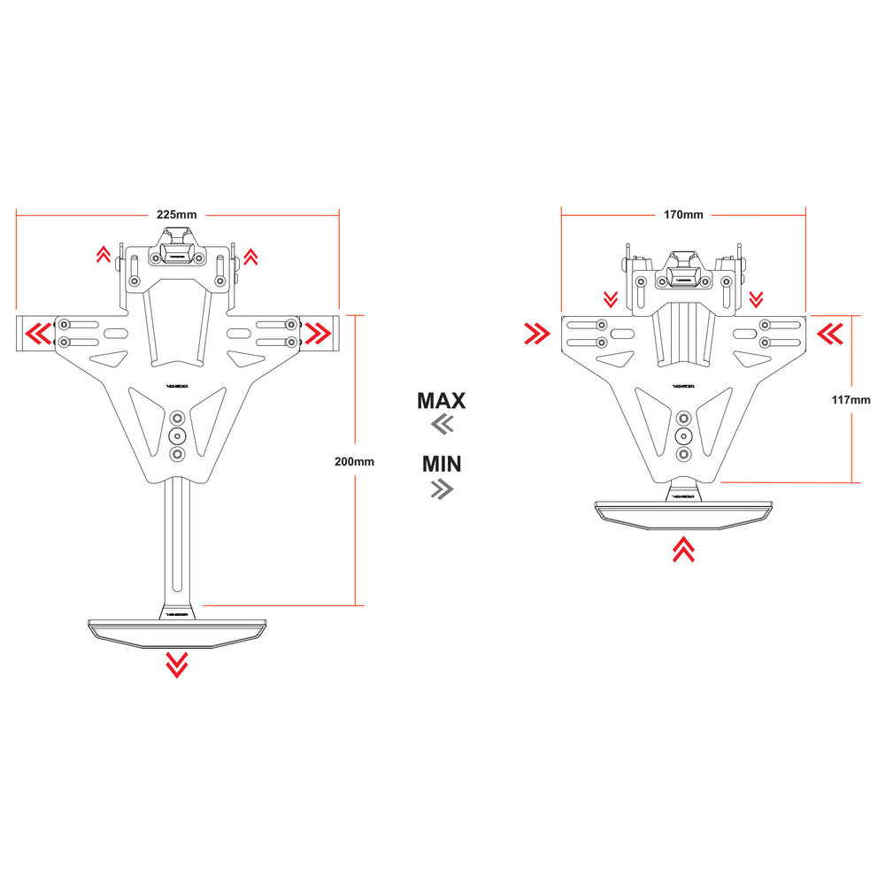 HIGHSIDER AKRON-RS PRO Kawasaki ZX-6R 03-04 / Z 750 04-06 / Z 1000 03-06,  包括车牌灯