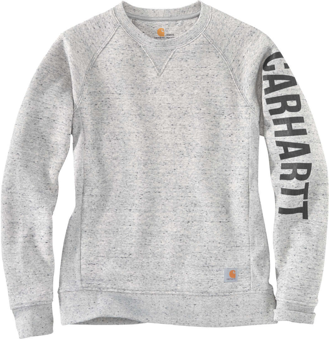 Image of Carhartt Clarksburg Crewneck Felpa da donna, grigio-bianco, dimensione L per donne