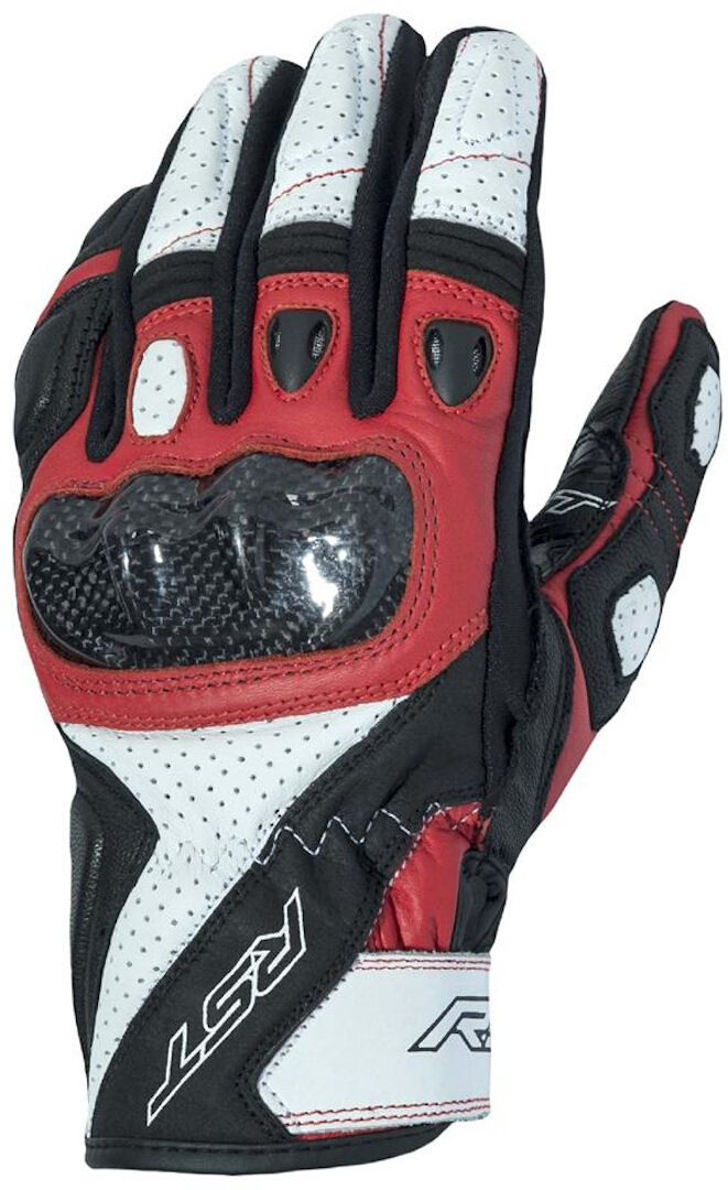 RST Stunt III Motorcycle Gloves, black-white-red, Size S, black-white-red, Size S