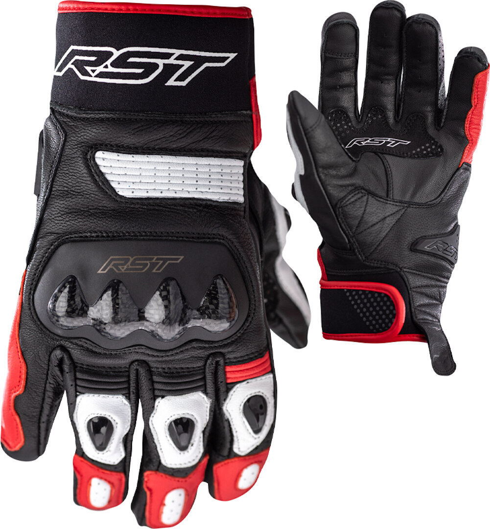 RST Freestyle II Motorcycle Gloves, black-white-red, Size S, black-white-red, Size S