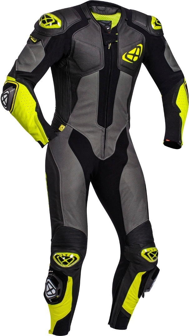 Ixon Vendetta Evo 1-Teiler Motorrad Lederkombi, schwarz-gelb, Größe M, schwarz-gelb, Größe M