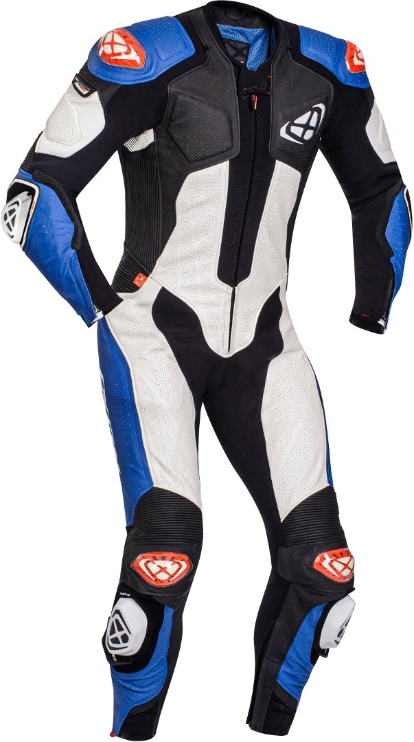 Ixon Vendetta Evo 1-Teiler Motorrad Lederkombi, schwarz-weiss-blau, Größe S, schwarz-weiss-blau, Größe S