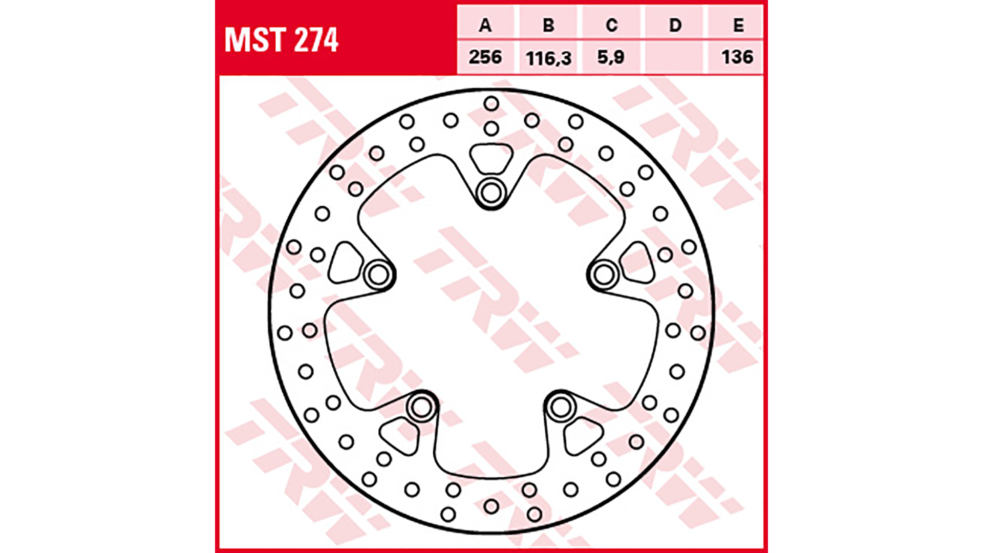 TRW Lucas TRW Lucas MST274 Disque de frein rigide