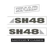 SHAD DARK GREY SH48 "SHAD" AUFKLEBER, schwarz, schwarz