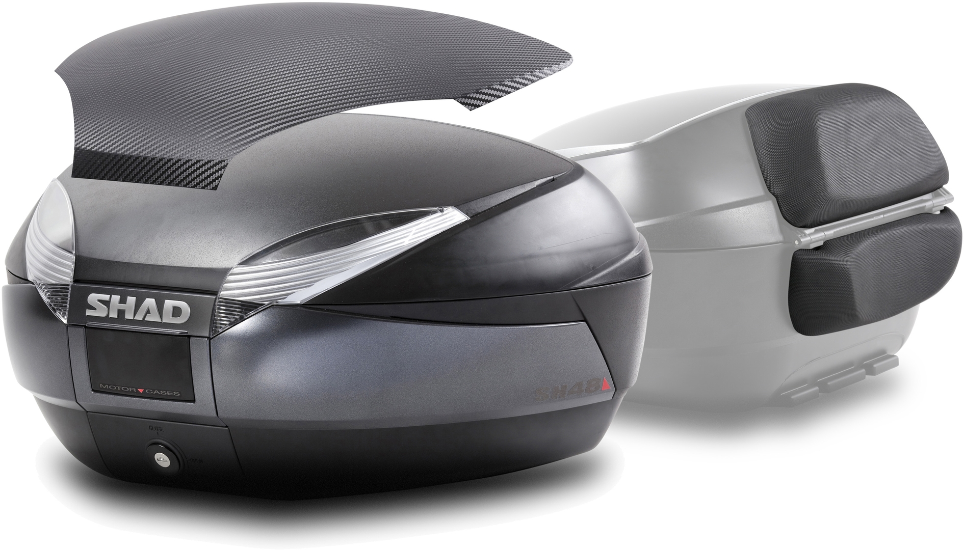 SHAD SH48 DARK GREY+ CARBON COVER + BACKREST, grey