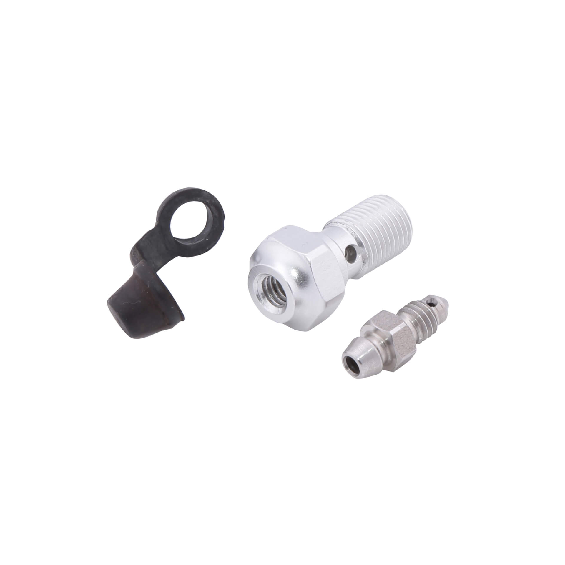 LSL Aluminium banjo boulon M10x1.00, noir, avec mamelon saigné
