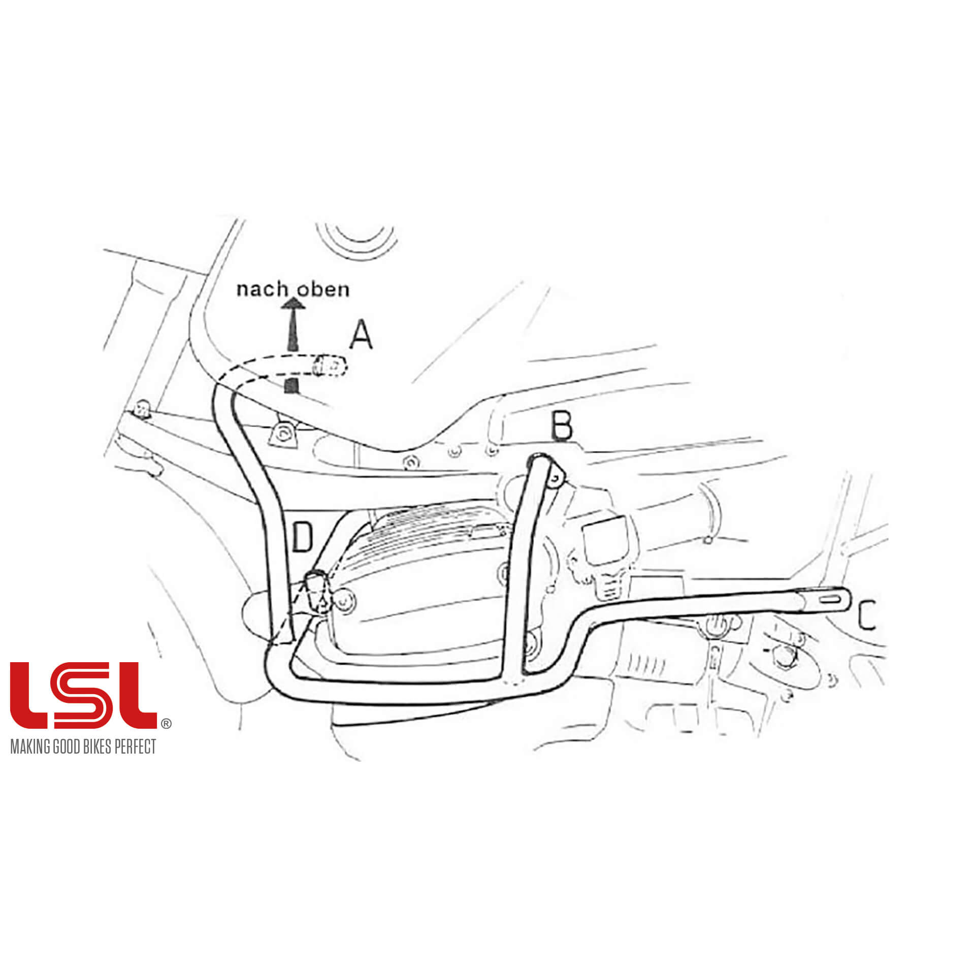 LSL Crash bar R 850/1100 GS, black, black