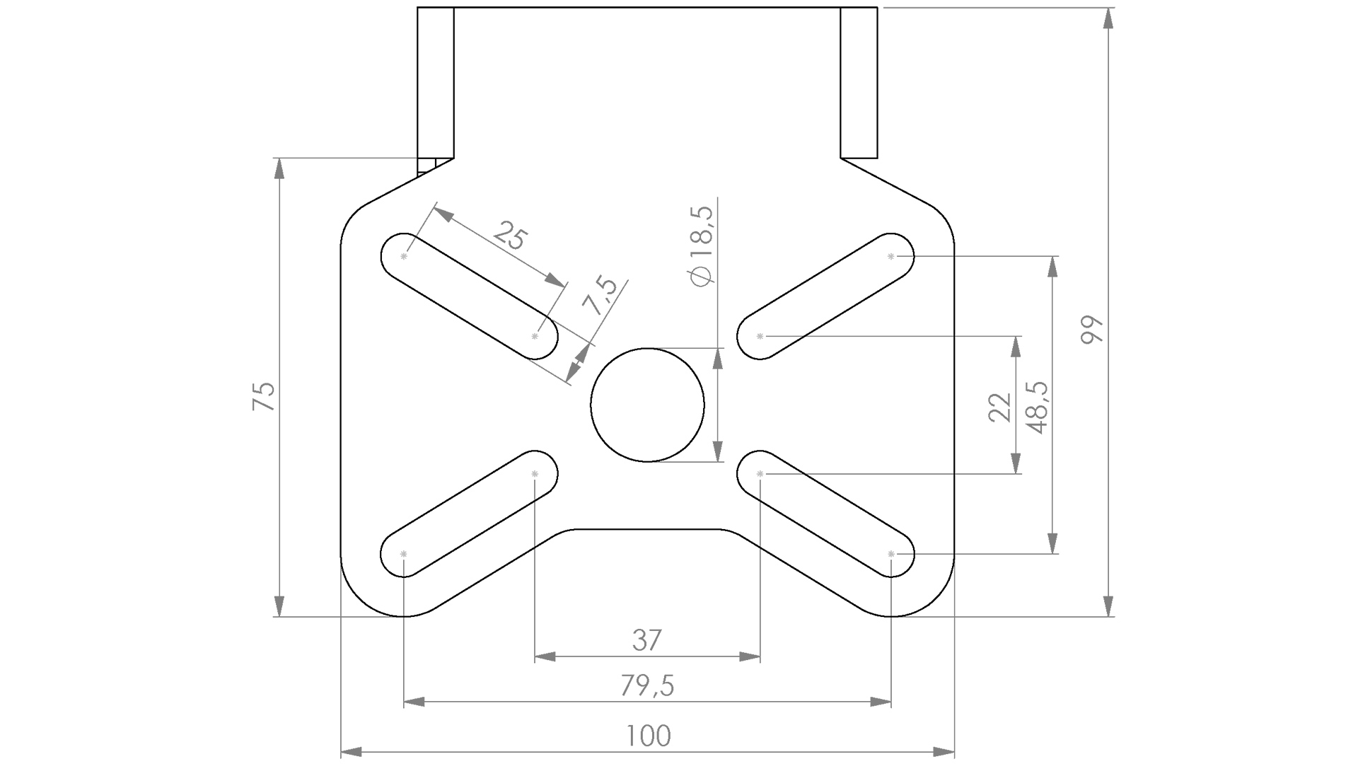 LSL MANTIS-RS license plate holder universal type 8, without license plate light, black, black