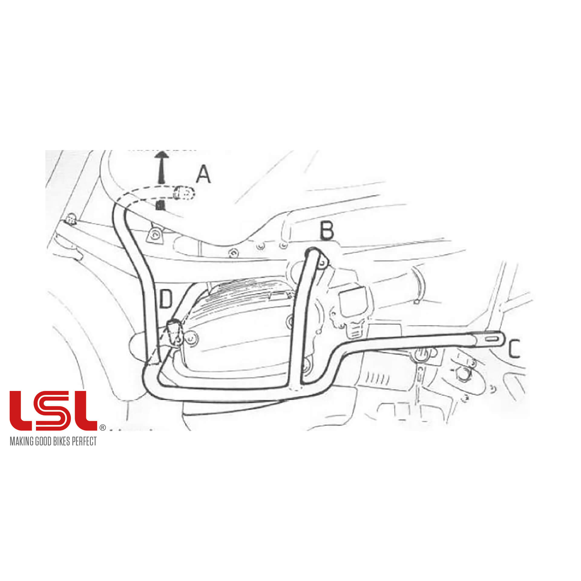 LSL Crash bar R 1150 GS, silver, silver