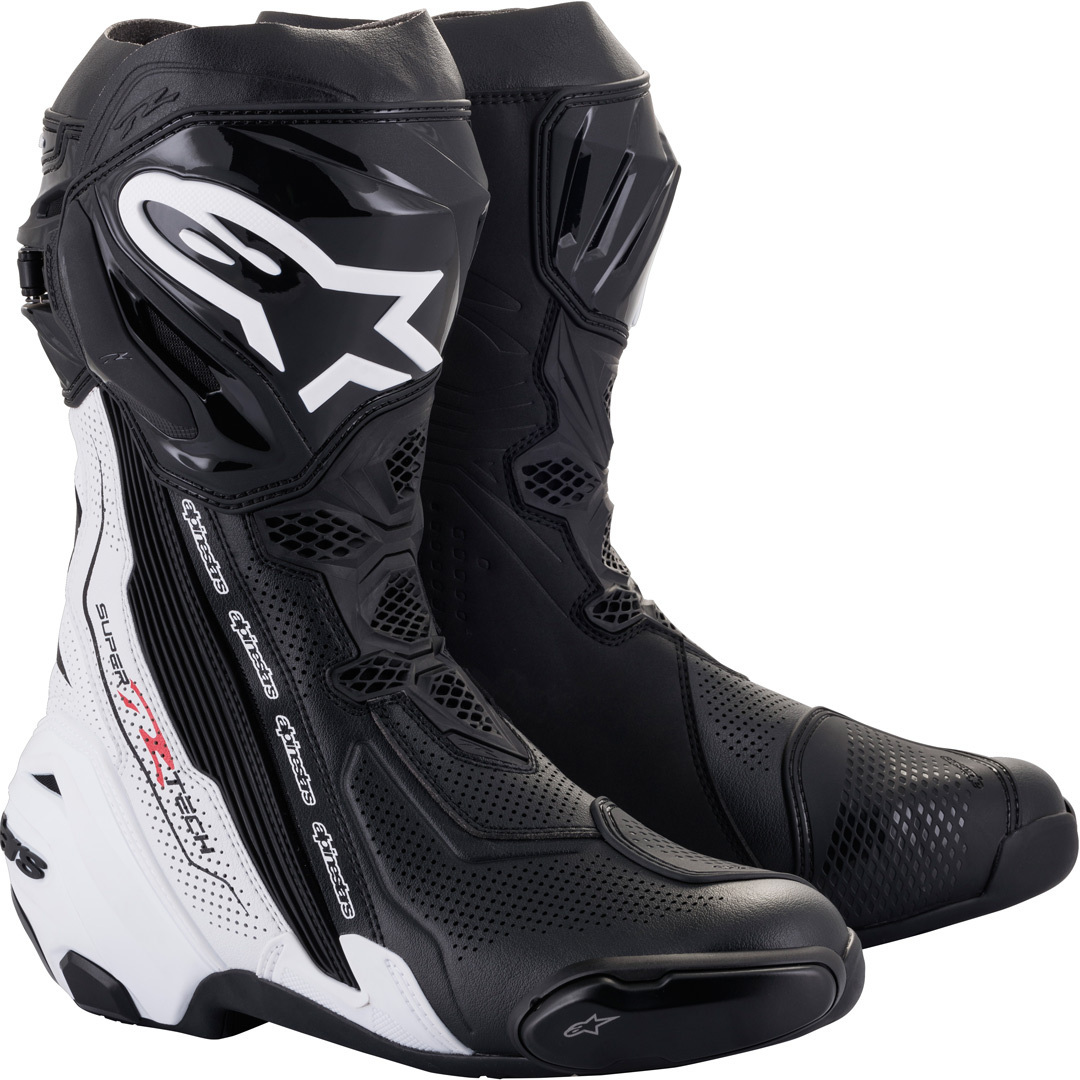 Alpinestars Supertech R Vented Мотоцикл сапоги Черный/Белый 47 