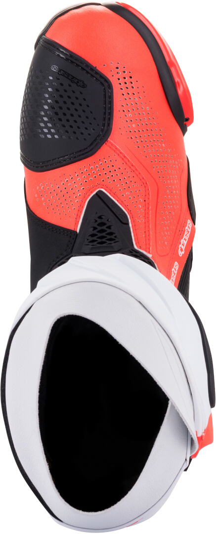 Side view of Alpinestars Supertech R Vented Motorcycle Boots, black-red, Size 48 for Men