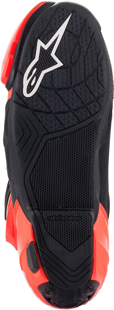 Side view of Alpinestars Supertech R Vented Motorcycle Boots, black-red, Size 48 for Men