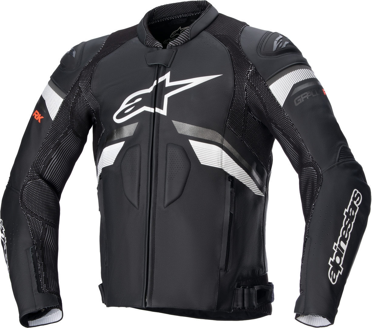 Alpinestars GP Plus R V3 Rideknit Motorfiets lederen jas, zwart-wit, afmeting 56