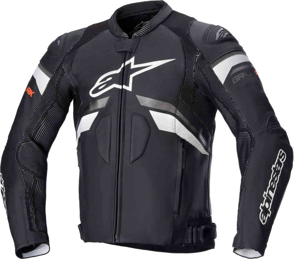Alpinestars GP Plus R V3 Rideknit Мотоциклетная кожаная куртка Черный/Белый 48 