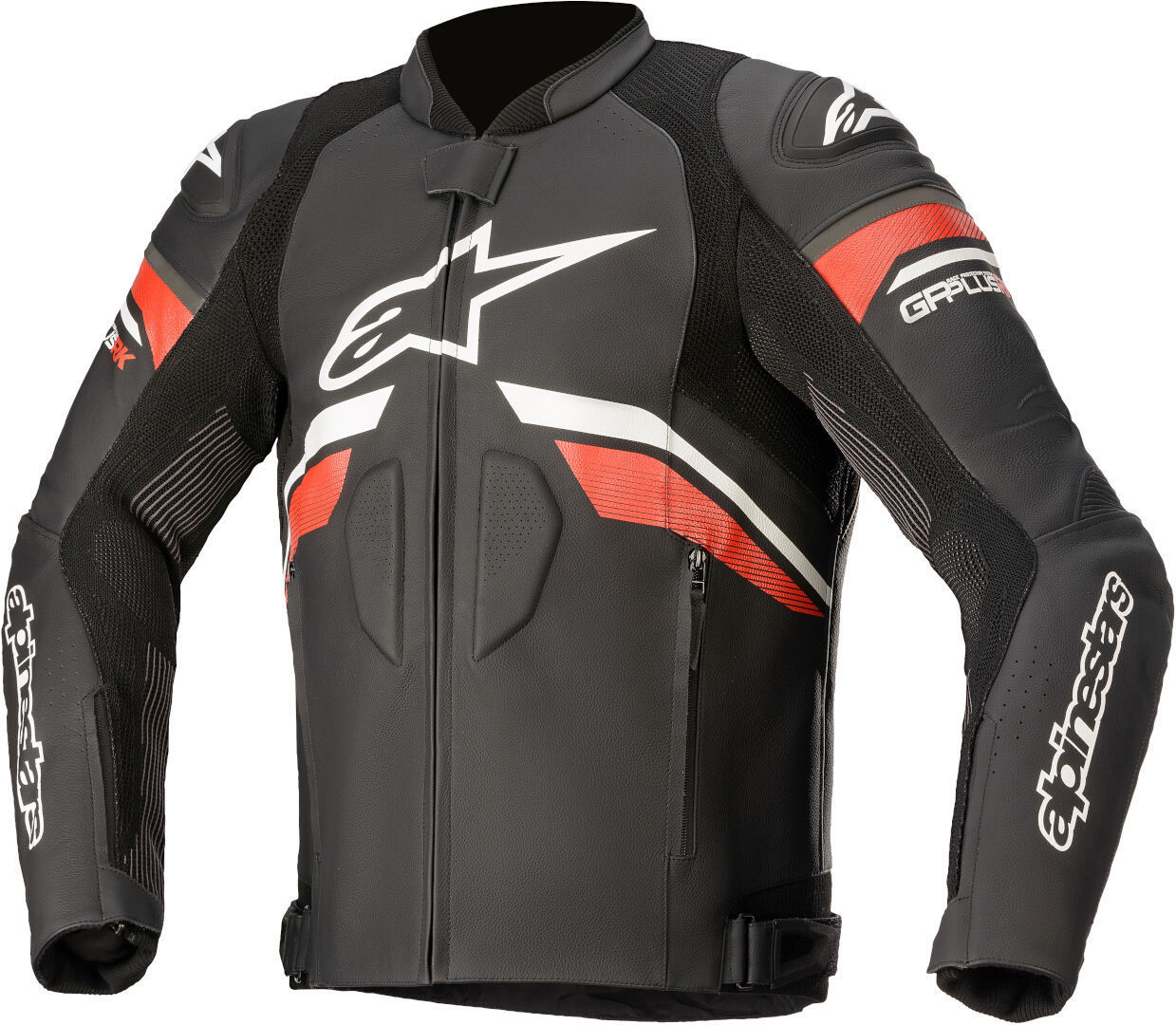 Alpinestars GP Plus R V3 Rideknit Motorfiets lederen jas, zwart-wit-rood, afmeting 60