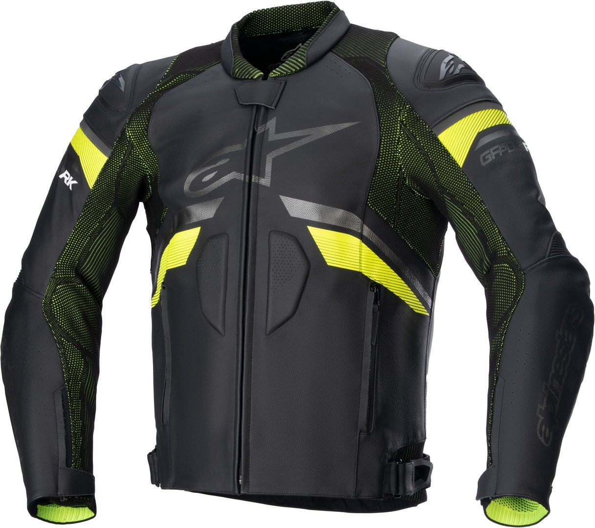 Alpinestars GP Plus R V3 Rideknit Motorfiets lederen jas, zwart-geel, afmeting 52