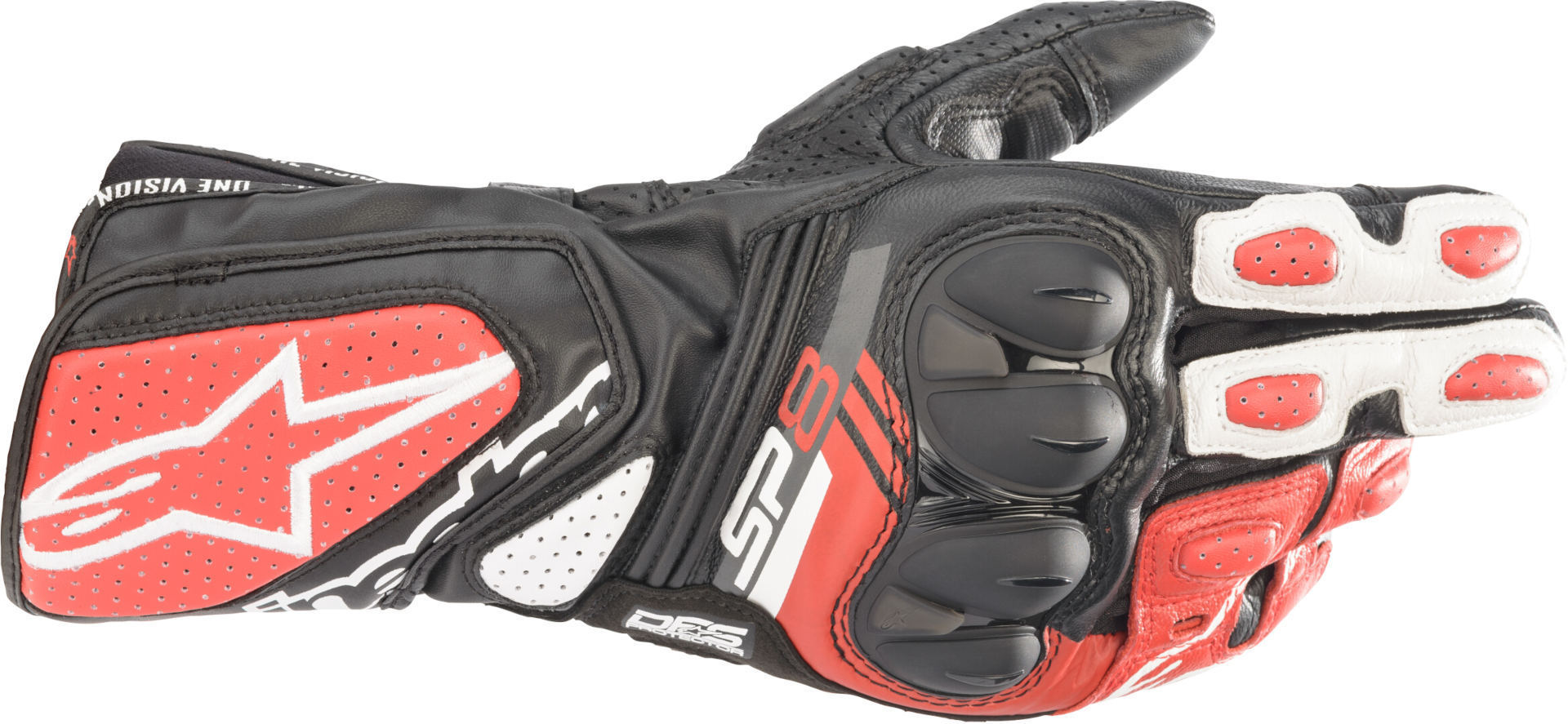 Alpinestars SP-8 V3 Мотоциклетные перчатки Черный/Белый/Красный 2XL 