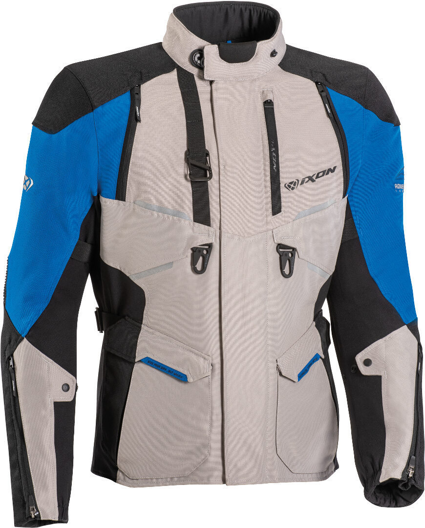 Ixon Eddas Motorcycle Textile Jacket, black-grey-blue, Size S, black-grey-blue, Size S