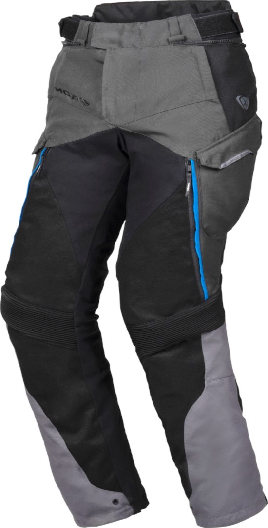 Ixon Eddas Ladies Motorcycle Textile Pants, black-grey-blue, Size XS for Women, black-grey-blue, Size XS for Women