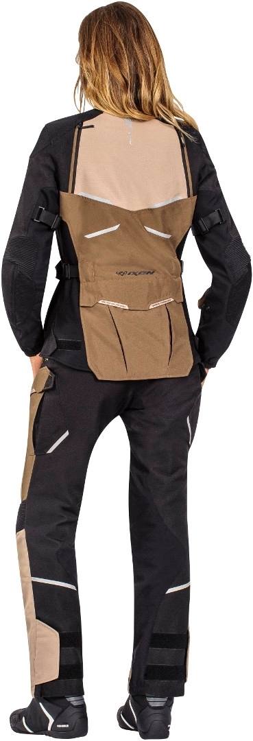 Side view of Ixon Eddas Ladies Motorcycle Textile Pants, black-brown, Size 3XL for Women