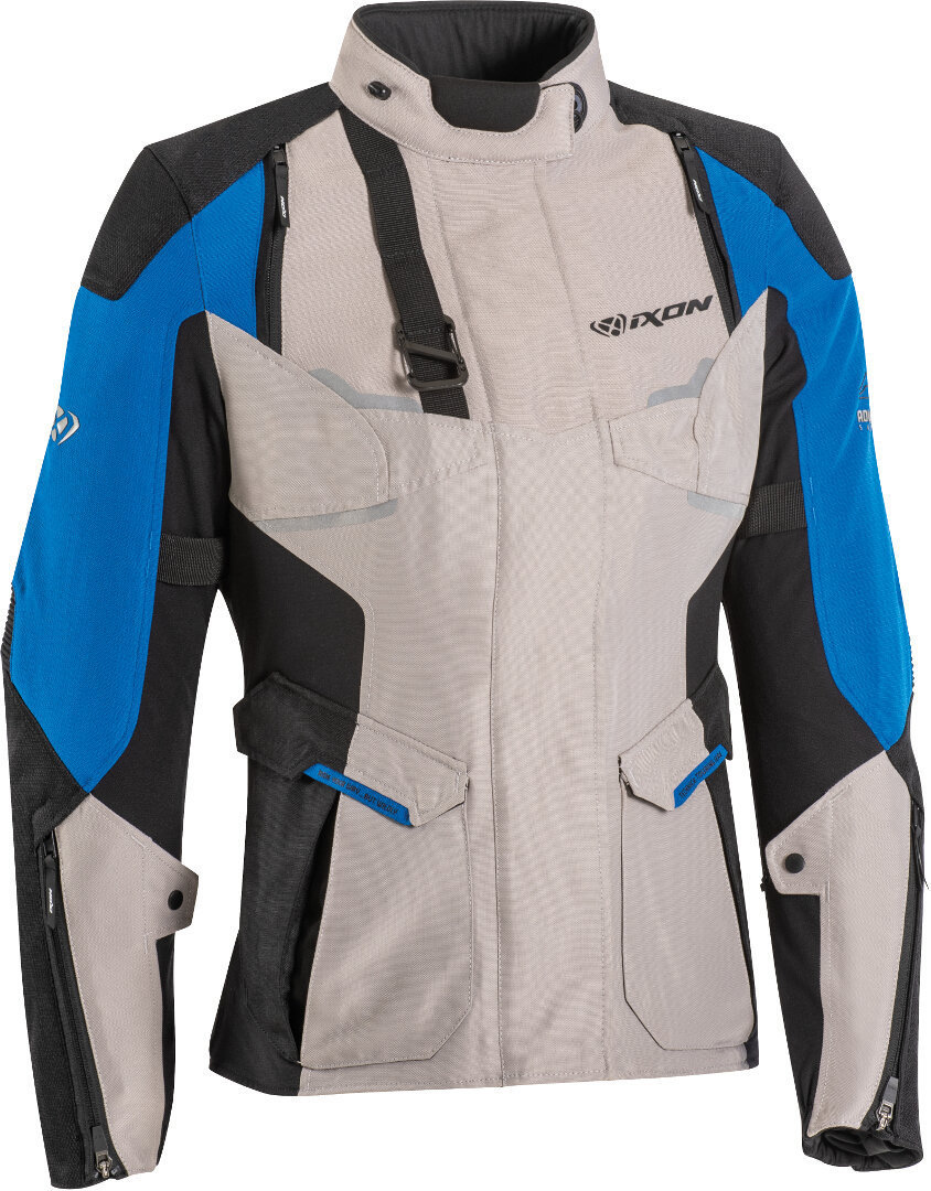 Ixon Eddas Ladies Motorcycle Textile Jacket, black-grey-blue, Size XL for Women, black-grey-blue, Size XL for Women