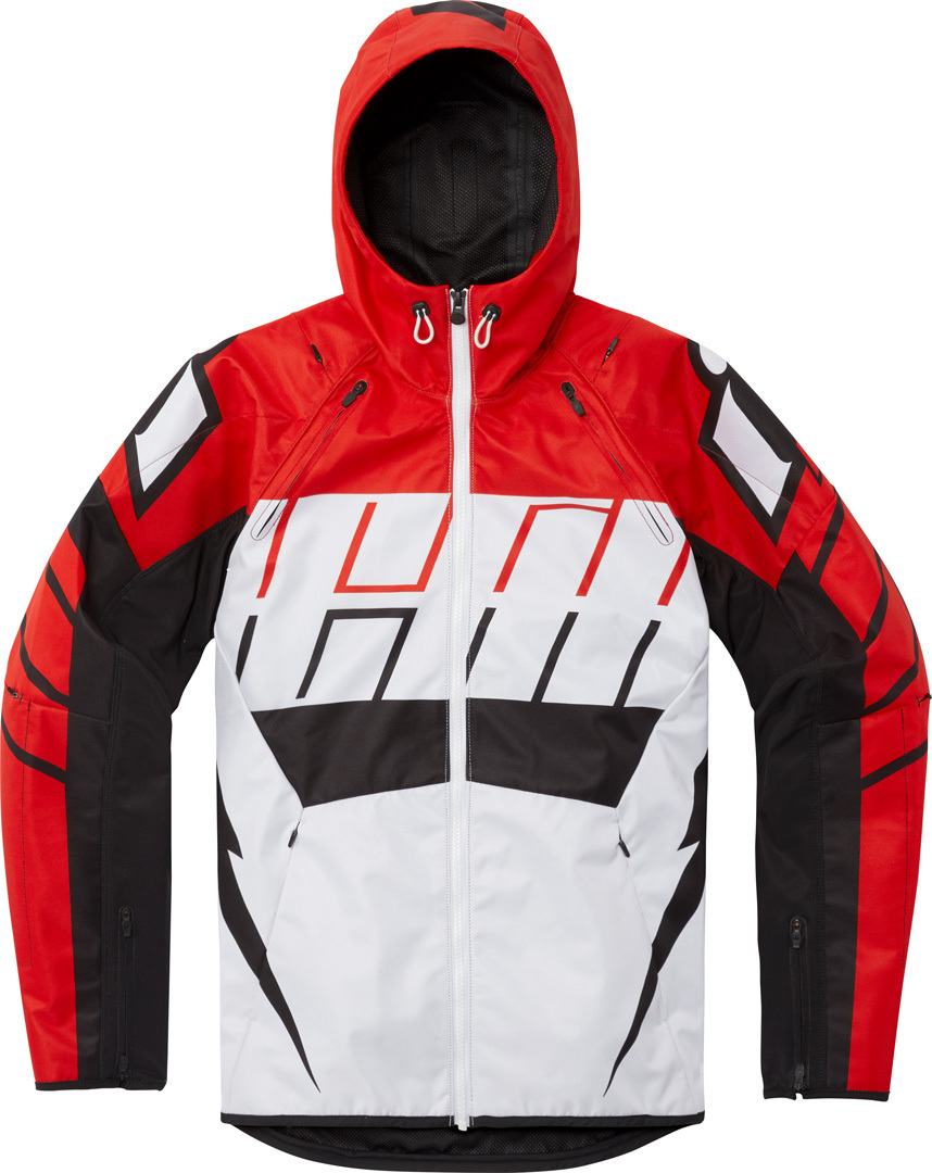 Icon Airform Retro Textiel jas, wit-rood, afmeting 4XL