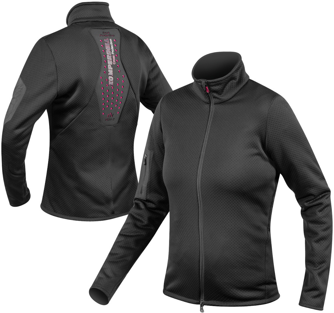 Side view of Komperdell Full Zip Sweater Ladies Protector Jacket, black, Size 25 2XS for Women