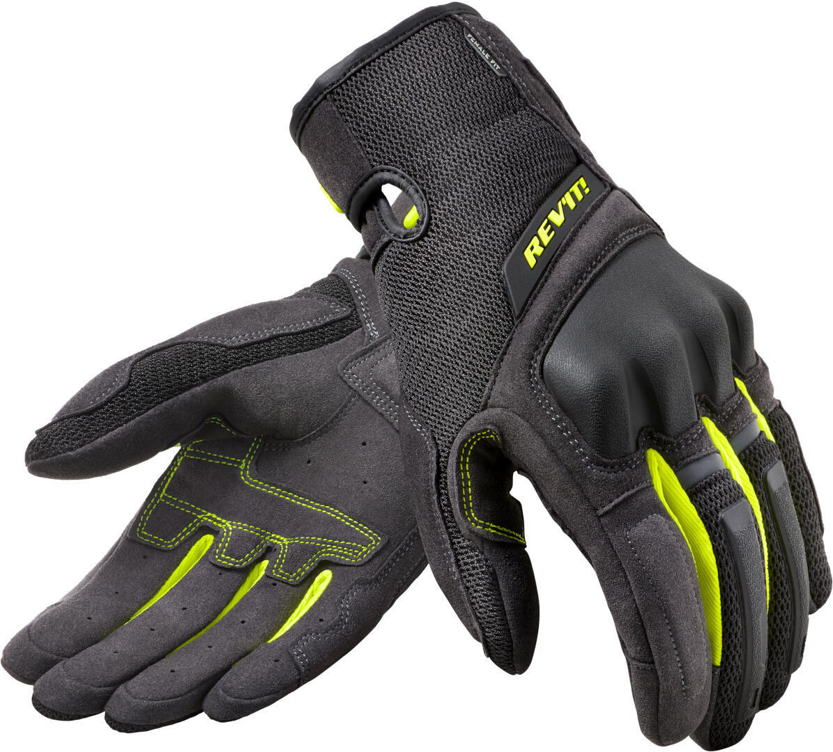 Revit Volcano Dames Motorhandschoenen, zwart-geel, afmeting XL voor vrouw