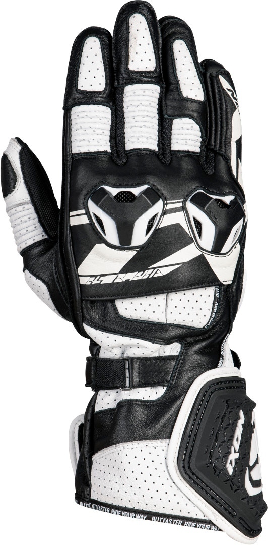 Ixon RS Alpha Motorcycle Gloves, black-white, Size XL, black-white, Size XL