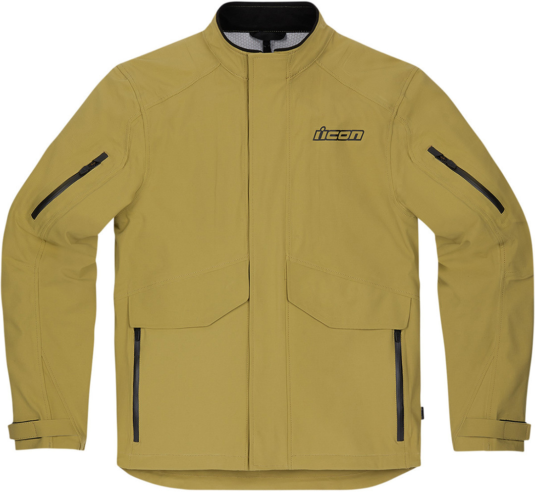 Icon Stormhawk WP Motorfiets textiel jas, beige, afmeting XL