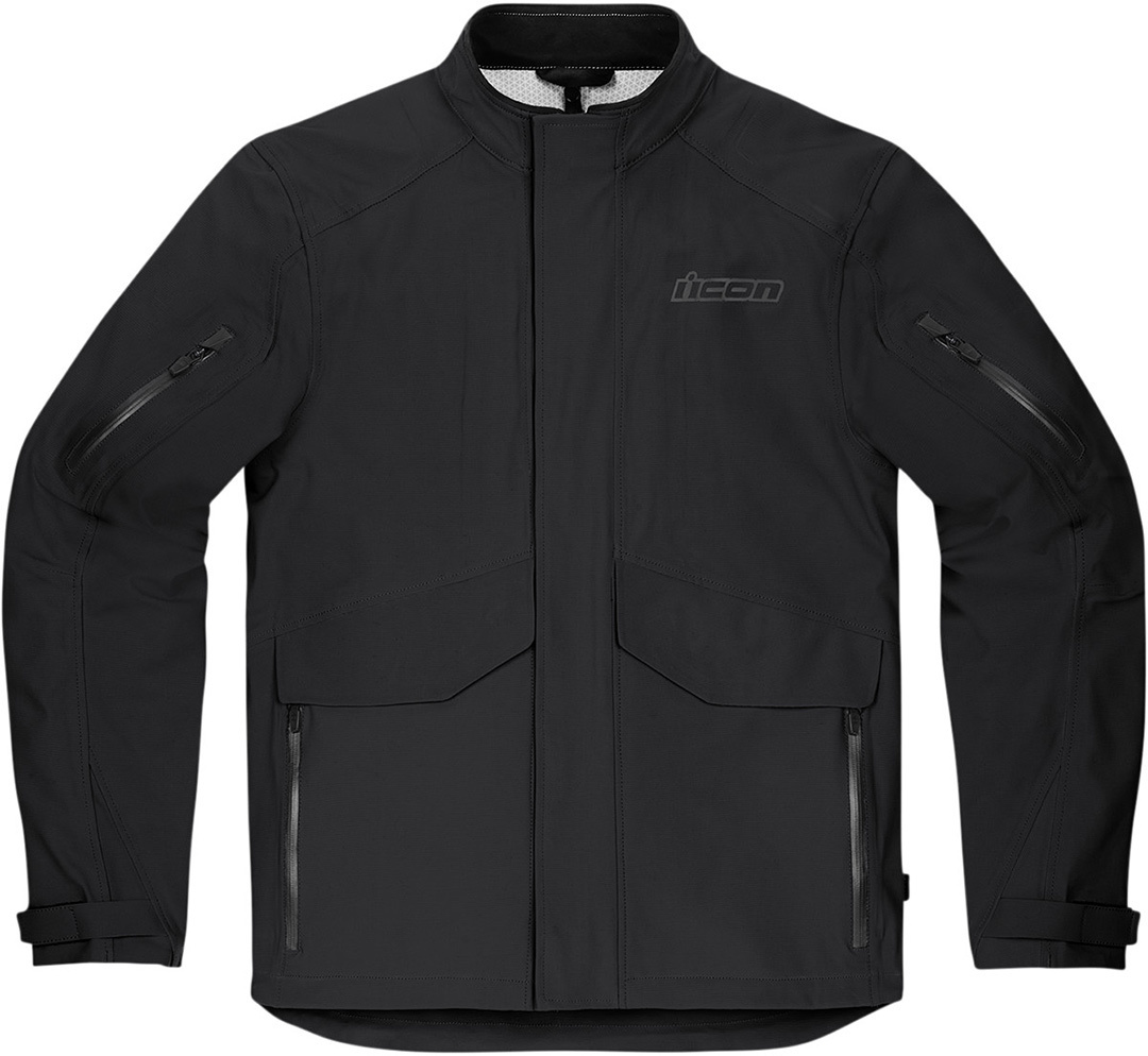 Icon Stormhawk WP Motorfiets textiel jas, zwart, afmeting M