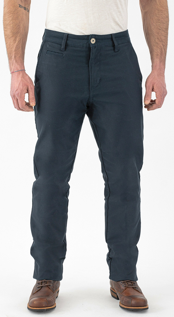 Rokker Navy Chino Textilbyxor för motorcykel, blå, storlek 32