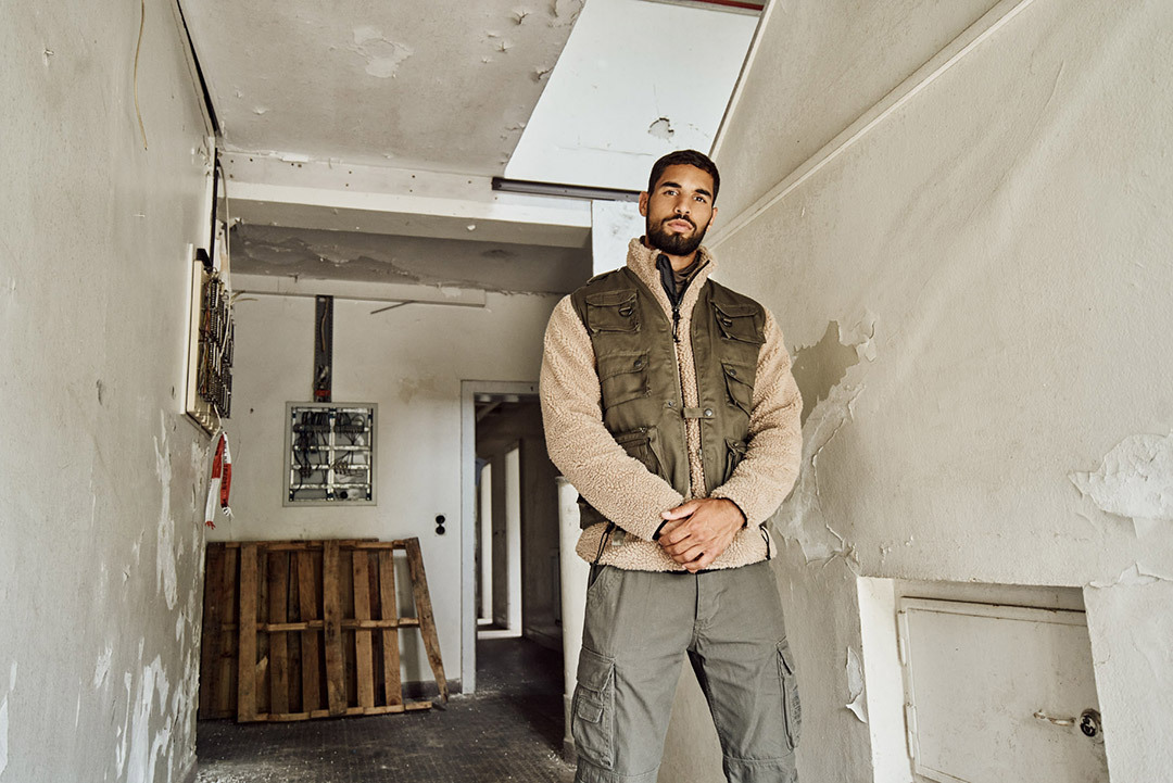 Side view of Brandit Hunting Vest, green, Size S for Men