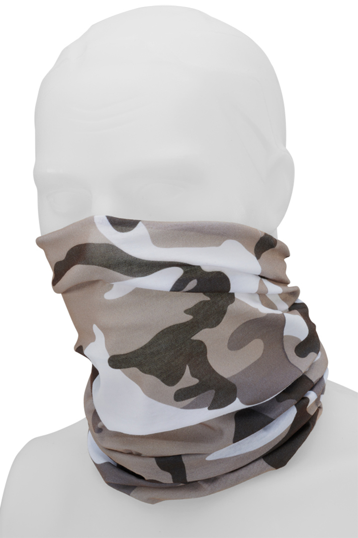Brandit Multifunctional Headwear, black-grey-white, black-grey-white