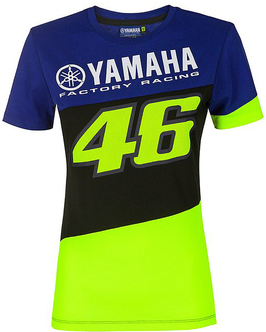 Image of VR46 Yamaha T-shirt da donna, blu-giallo, dimensione XS per donne