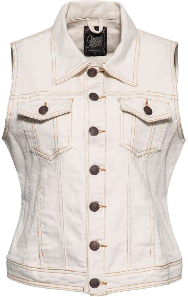 Ladies white denim vest new arrivals
