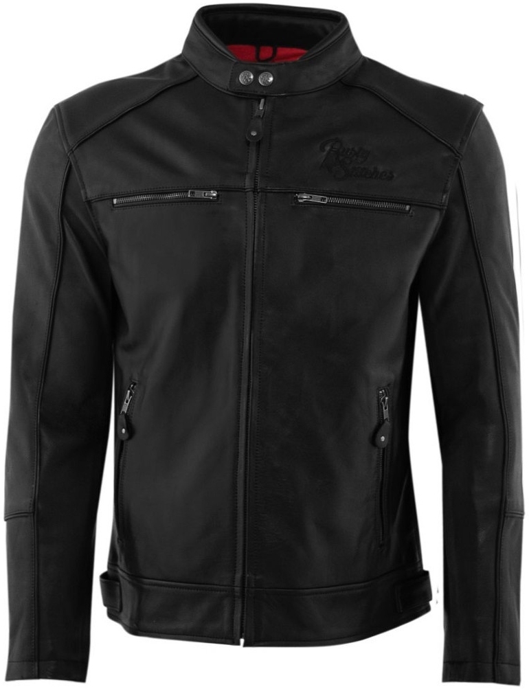 Rusty Stitches Chase Motorfiets Lederen Jas, zwart, afmeting S