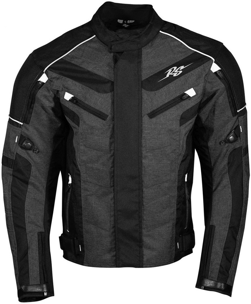 Rusty Stitches Romeo Veste textile moto, noir-gris-blanc, taille M pour Hommes